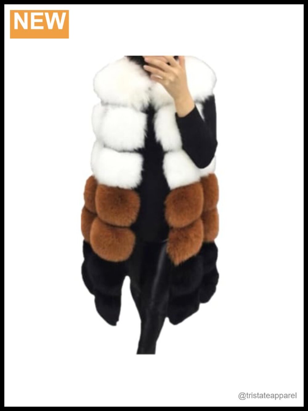 Sleeveless Faux Fur Vest Winter Waistcoat V-Neck Slim Fit Women